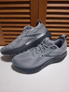 Brooks Glycerin GTS 22 Primer Grey / Ebony / Bluewash Men's Size 11 Wide (2E)
